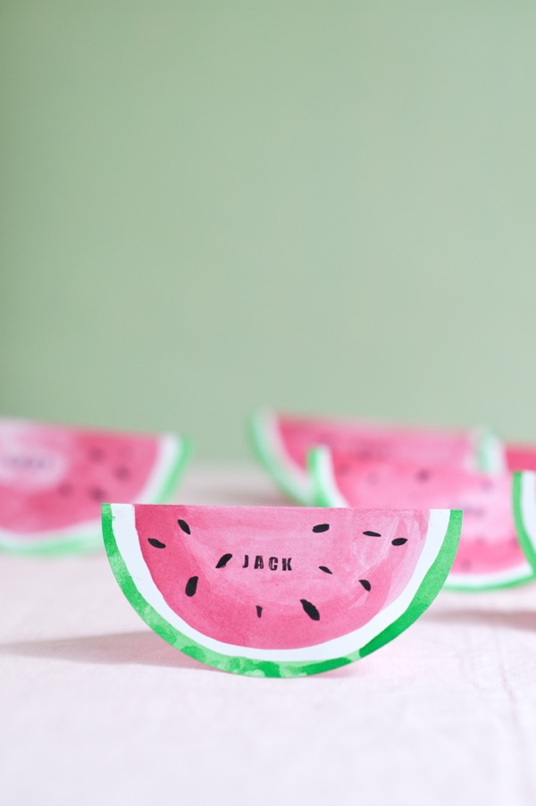 DIY - Tarjetas Sandia con el nombre de tus invitados